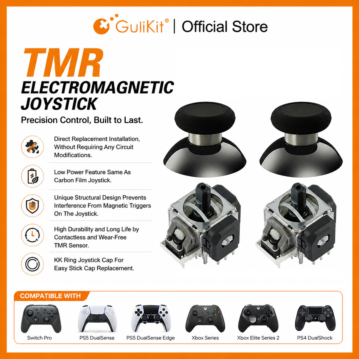 Ps5 Controller Cover - 10 Pairs GuliKit TMR Joystick with