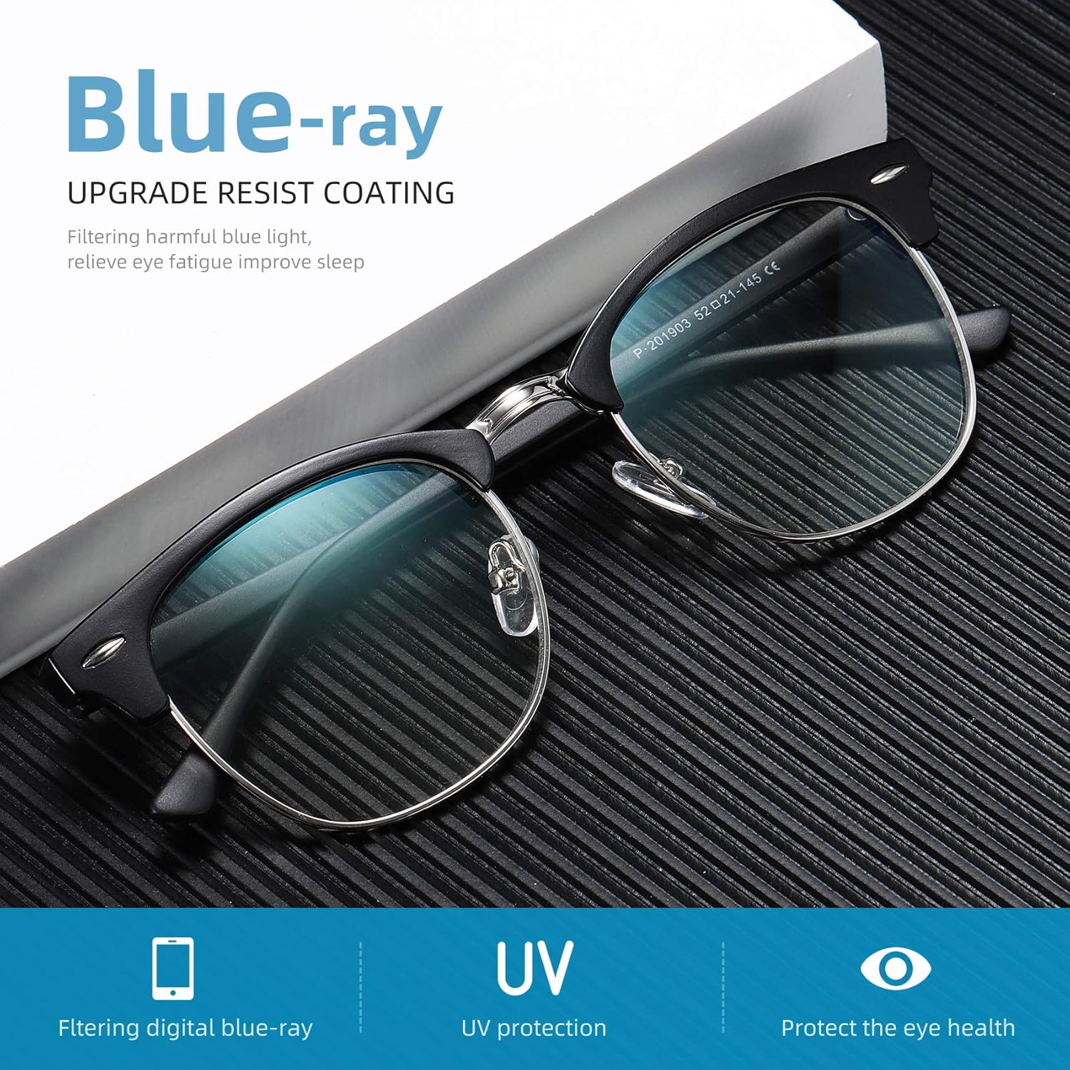 Vintage Half Frame Blue Light  - Gaming Glasses Uv 리뷰 및 가격
