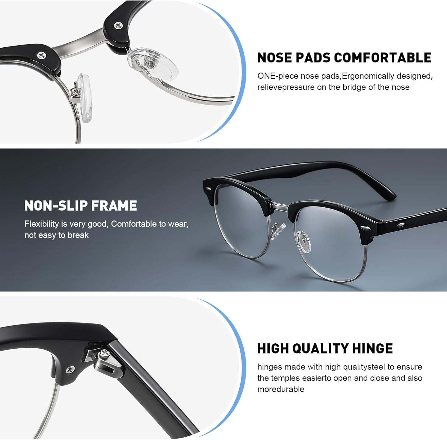 Vintage Half Frame Blue Light  - Gaming Glasses Uv 리뷰 및 가격
